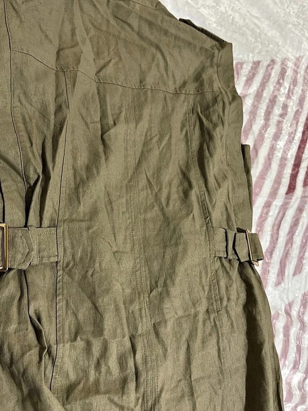 Zara Utility Midi Shirt Dress Maxi Dress in Green Small - Picture 7 of 7